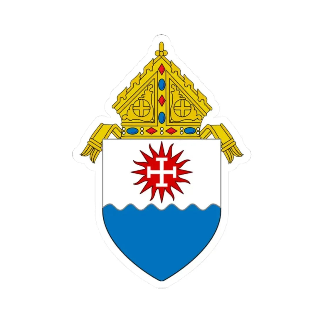 Roman Catholic Diocese of Natchez - STICKER Vinyl Kiss-Cut Decal 2 Inch White - The Sticker Space