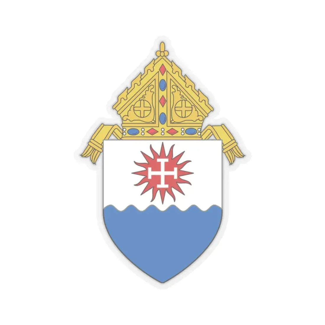 Roman Catholic Diocese of Natchez - STICKER Vinyl Kiss-Cut Decal 3 Inch Transparent - The Sticker Space