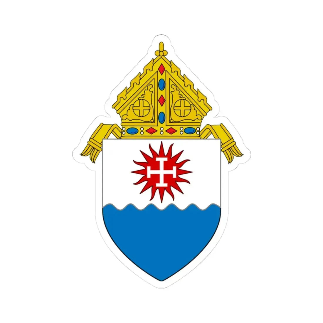 Roman Catholic Diocese of Natchez - STICKER Vinyl Kiss-Cut Decal 3 Inch White - The Sticker Space