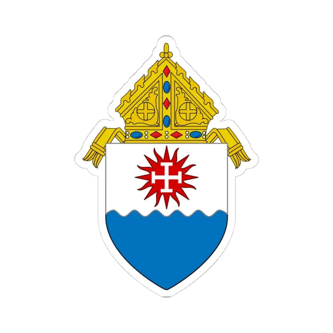Roman Catholic Diocese of Natchez - STICKER Vinyl Kiss-Cut Decal 4 Inch White - The Sticker Space