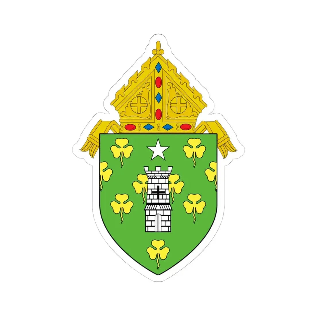 Roman Catholic Diocese of Norwich - STICKER Vinyl Kiss-Cut Decal 4 Inch White - The Sticker Space