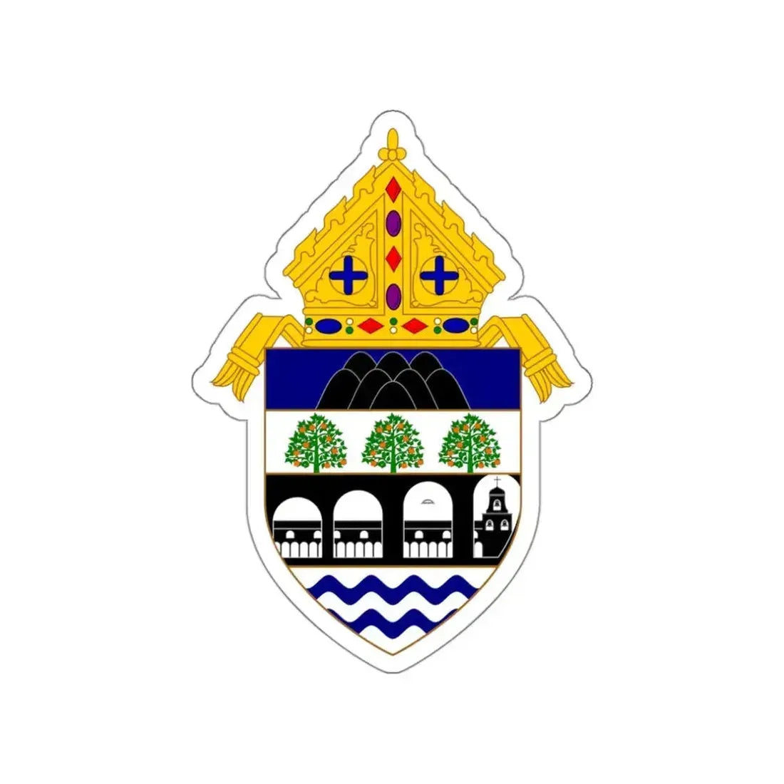 Roman Catholic Diocese of Orange 2 - STICKER Vinyl Die-Cut Decal White Die-Cut 3 Inch - The Sticker Space