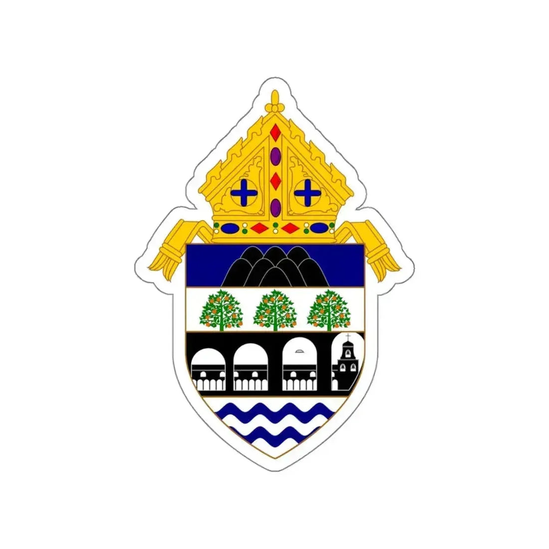 Roman Catholic Diocese of Orange 2 - STICKER Vinyl Die-Cut Decal White Die-Cut 4 Inch - The Sticker Space