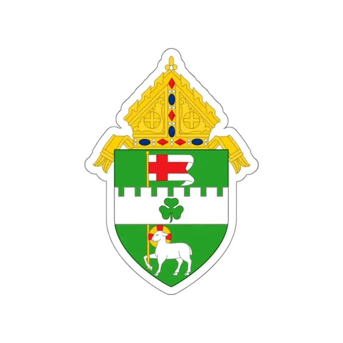 Roman Catholic Diocese of Paterson - STICKER Vinyl Die-Cut Decal White Die-Cut 5 Inch - The Sticker Space