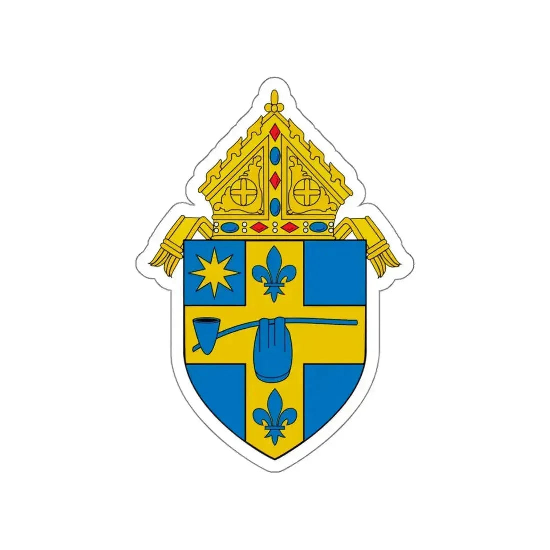 Roman Catholic Diocese of Peoria - STICKER Vinyl Die-Cut Decal White Die-Cut 4 Inch - The Sticker Space