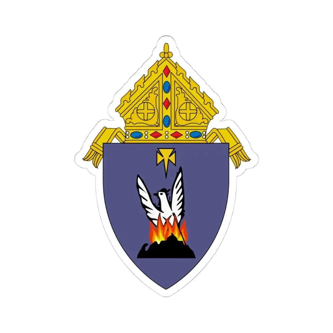 Roman Catholic Diocese of Phoenix 2 - STICKER Vinyl Kiss-Cut Decal 4 Inch White - The Sticker Space