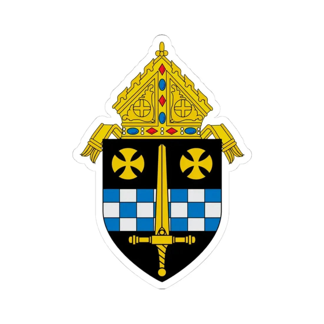 Roman Catholic Diocese of Pittsburgh 3 - STICKER Vinyl Kiss-Cut Decal 3 Inch White - The Sticker Space