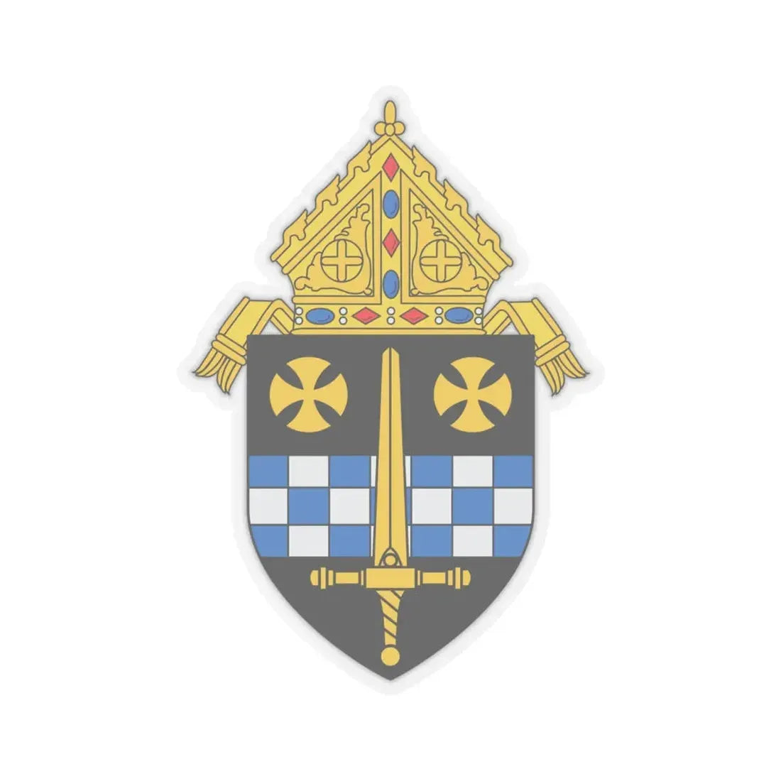 Roman Catholic Diocese of Pittsburgh 3 - STICKER Vinyl Kiss-Cut Decal 4 Inch Transparent - The Sticker Space