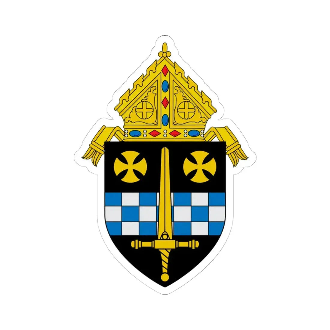 Roman Catholic Diocese of Pittsburgh 3 - STICKER Vinyl Kiss-Cut Decal 4 Inch White - The Sticker Space