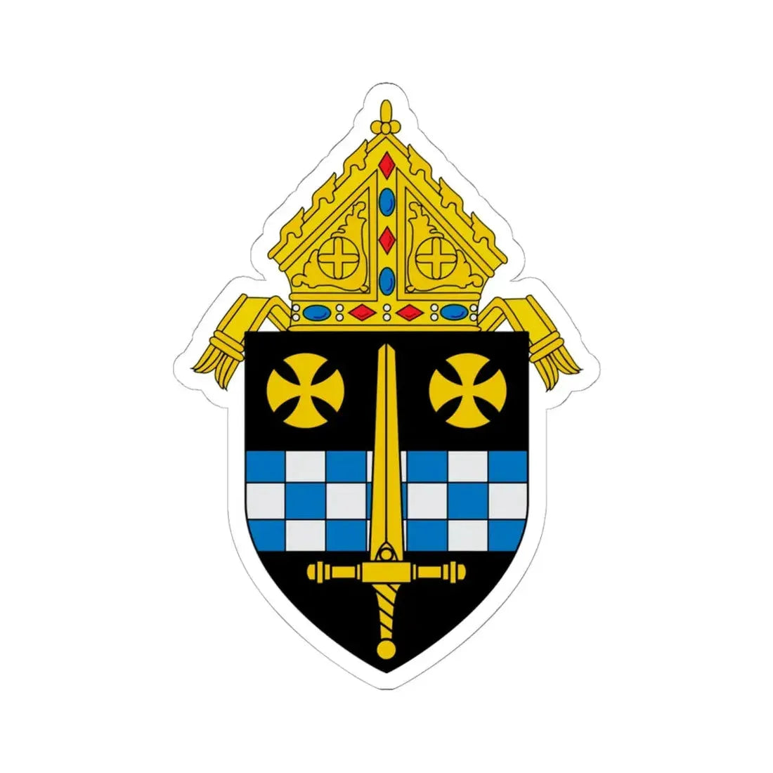 Roman Catholic Diocese of Pittsburgh 3 - STICKER Vinyl Kiss-Cut Decal 6 Inch White - The Sticker Space