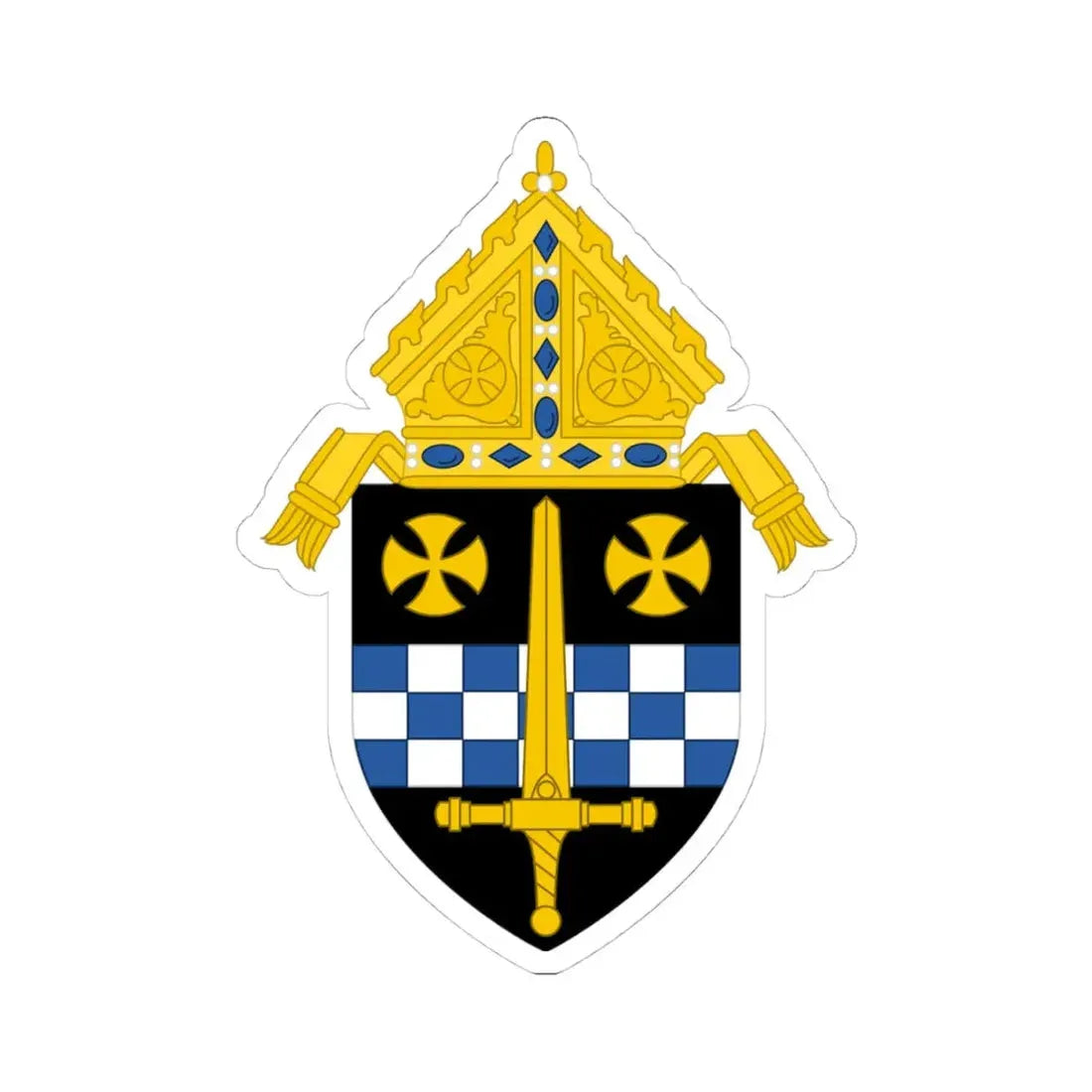 Roman Catholic Diocese of Pittsburgh - STICKER Vinyl Kiss-Cut Decal 4 Inch White - The Sticker Space