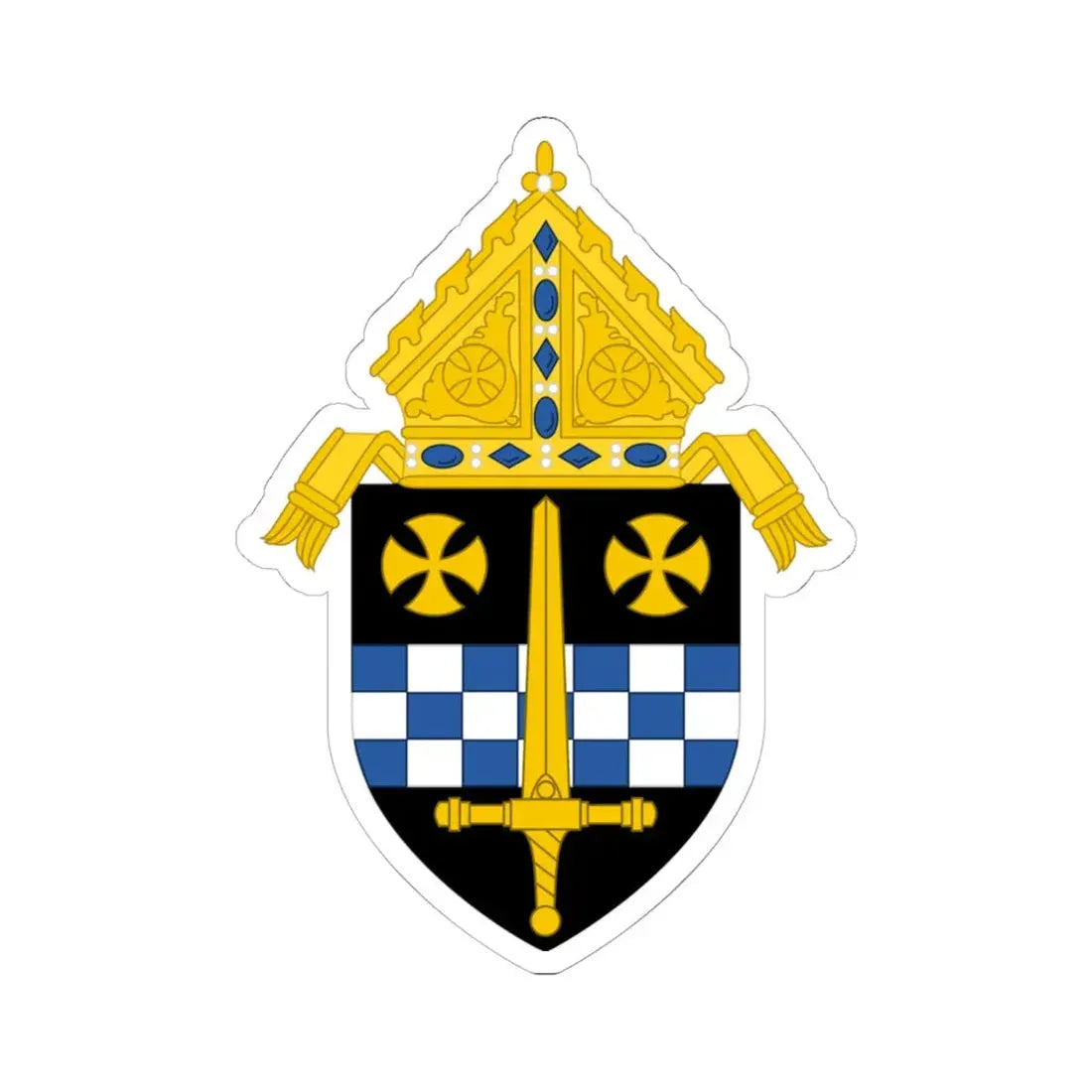 Roman Catholic Diocese of Pittsburgh - STICKER Vinyl Kiss-Cut Decal 6 Inch White - The Sticker Space