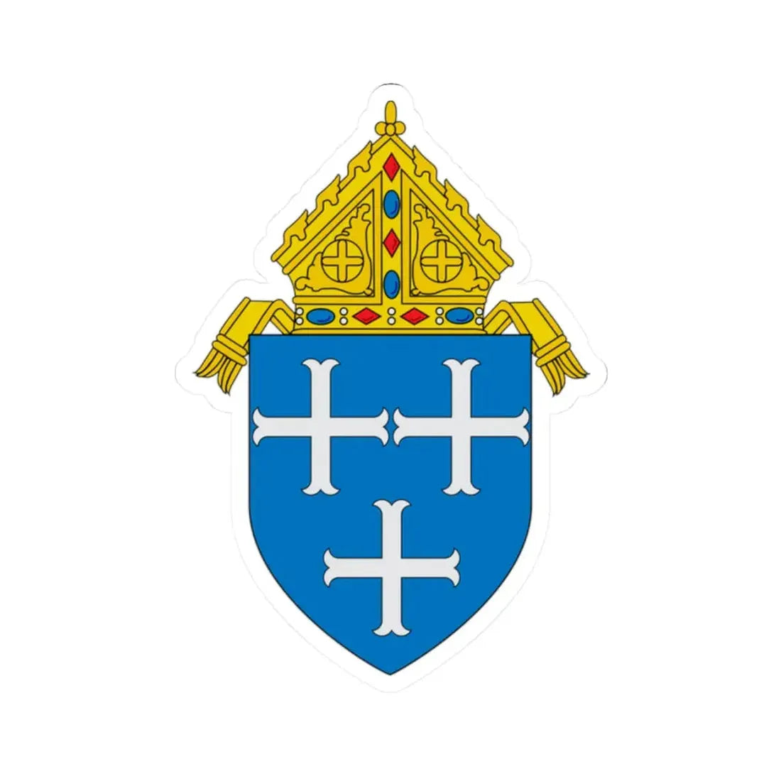 Roman Catholic Diocese of Providence - STICKER Vinyl Kiss-Cut Decal 2 Inch White - The Sticker Space