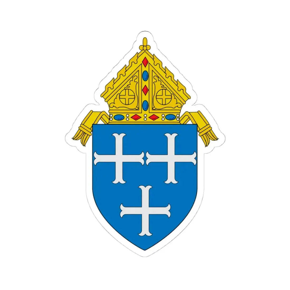 Roman Catholic Diocese of Providence - STICKER Vinyl Kiss-Cut Decal 4 Inch White - The Sticker Space