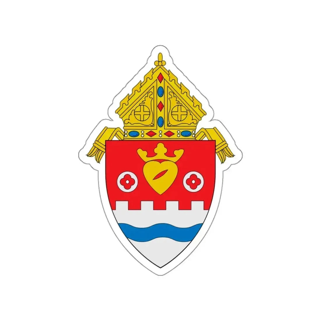 Roman Catholic Diocese of Pueblo - STICKER Vinyl Die-Cut Decal White Die-Cut 3 Inch - The Sticker Space