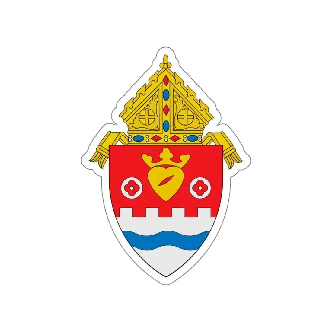 Roman Catholic Diocese of Pueblo - STICKER Vinyl Die-Cut Decal White Die-Cut 4 Inch - The Sticker Space