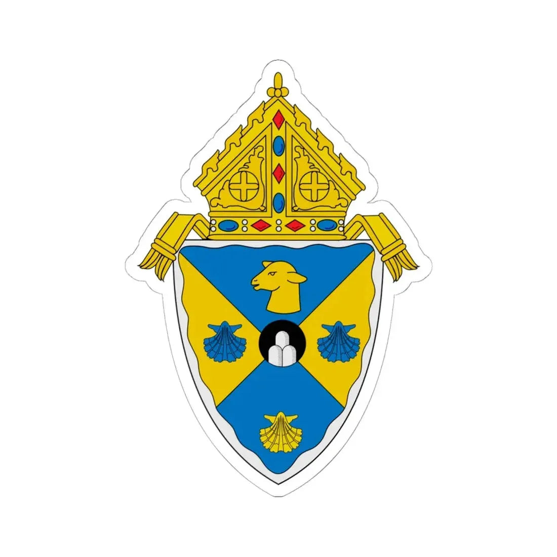 Roman Catholic Diocese of Rockville Centre - STICKER Vinyl Kiss-Cut Decal 6 Inch White - The Sticker Space