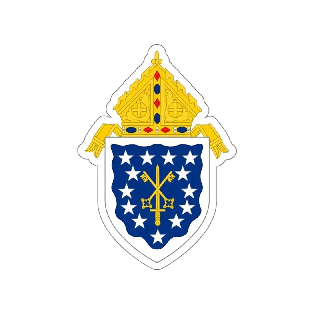 Roman Catholic Diocese of Saint Thomas - STICKER Vinyl Die-Cut Decal White Die-Cut 6 Inch - The Sticker Space