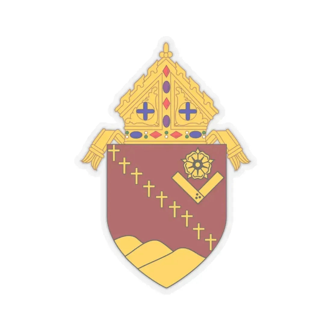 Roman Catholic Diocese of San Jose in California - STICKER Vinyl Kiss-Cut Decal 2 Inch Transparent - The Sticker Space