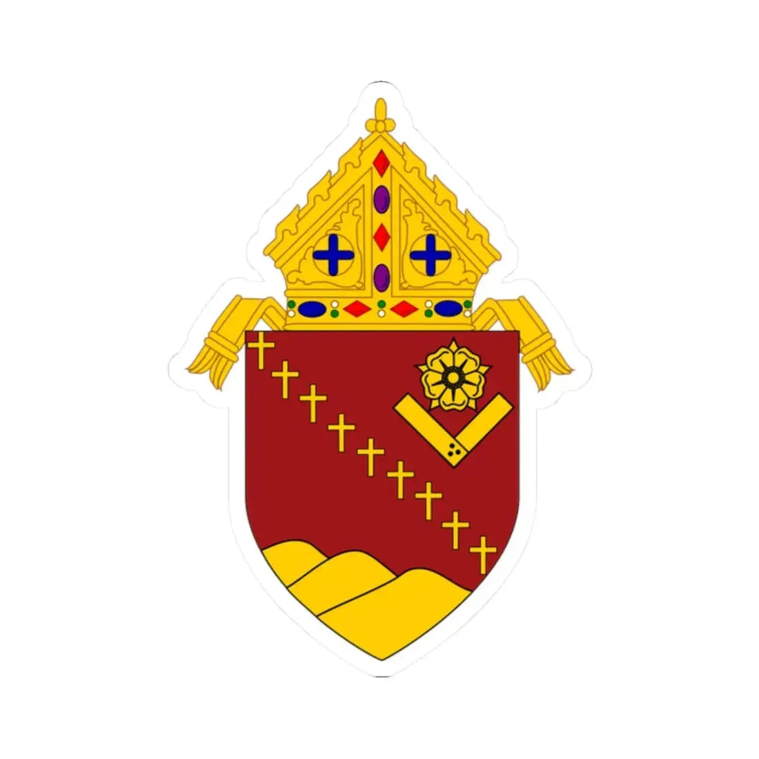 Roman Catholic Diocese of San Jose in California - STICKER Vinyl Kiss-Cut Decal 2 Inch White - The Sticker Space