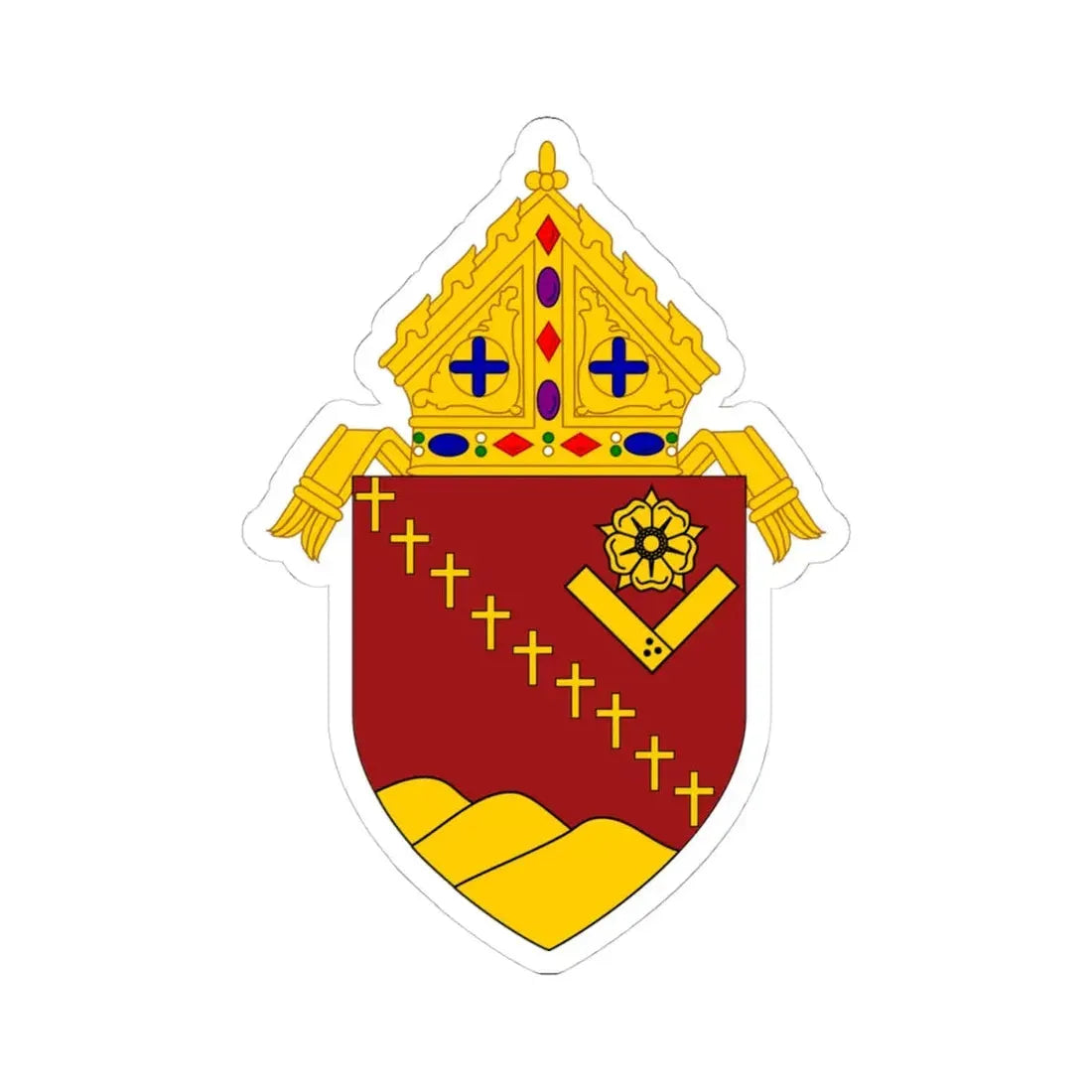 Roman Catholic Diocese of San Jose in California - STICKER Vinyl Kiss-Cut Decal 4 Inch White - The Sticker Space