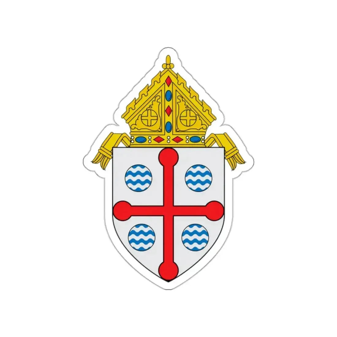 Roman Catholic Diocese of Springfield in Massachusetts - STICKER Vinyl Die-Cut Decal White Die-Cut 2 Inch - The Sticker Space