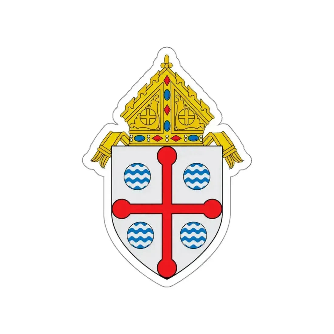 Roman Catholic Diocese of Springfield in Massachusetts - STICKER Vinyl Die-Cut Decal White Die-Cut 3 Inch - The Sticker Space