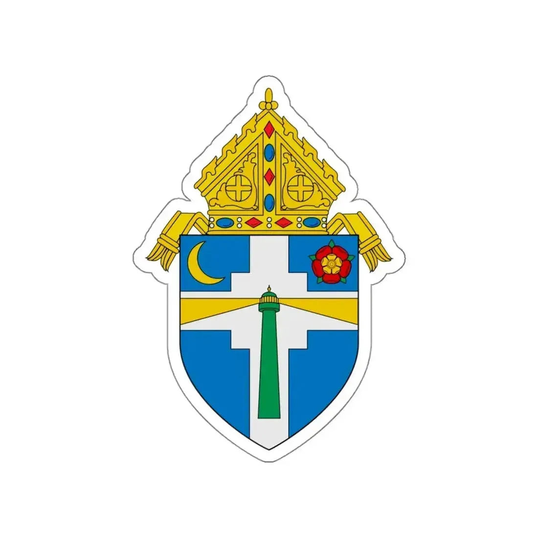 Roman Catholic Diocese of Victoria in Texas - STICKER Vinyl Die-Cut Decal White Die-Cut 4 Inch - The Sticker Space
