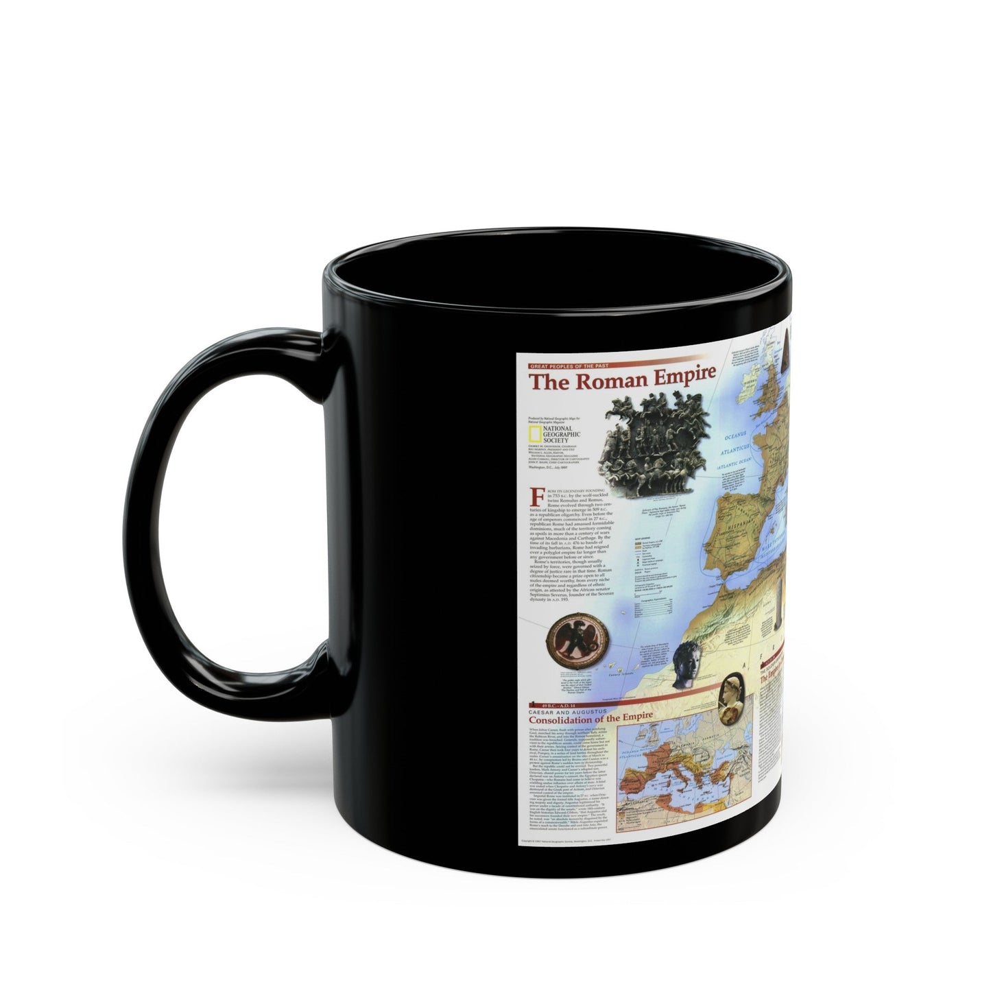 Roman Empire (1997) (Map) Black Coffee Mug-The Sticker Space