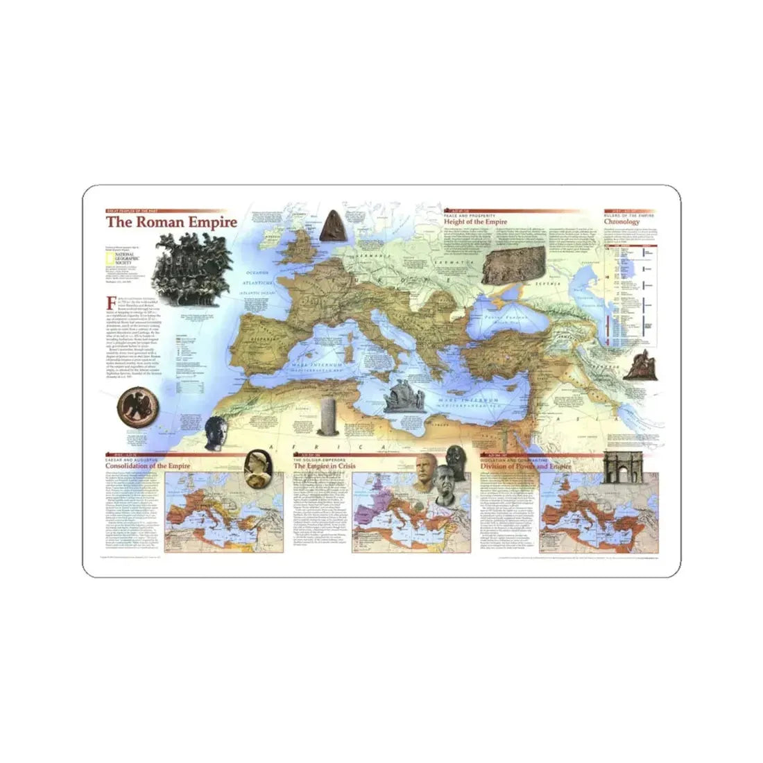 Roman Empire (1997) (Map) STICKER Vinyl Kiss-Cut Decal 6 Inch White - The Sticker Space