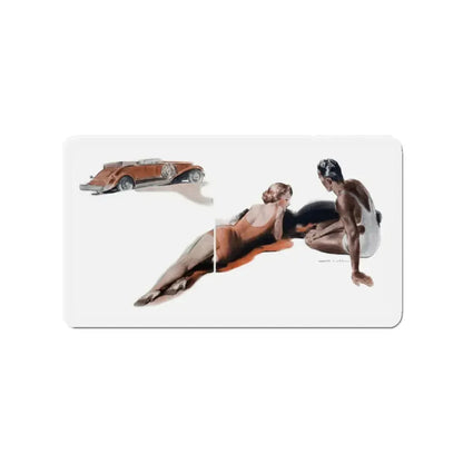 Romance 3.2 (2), Cosmopolitan, January 1934 (Magazine Illustration) Refrigerator Magnet 2 Inch Die-Cut - The Sticker Space