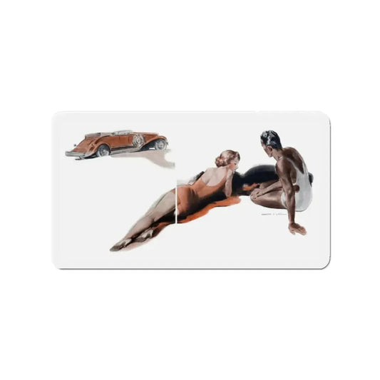 Romance 3.2 (2), Cosmopolitan, January 1934 (Magazine Illustration) Refrigerator Magnet 2 Inch Die-Cut - The Sticker Space