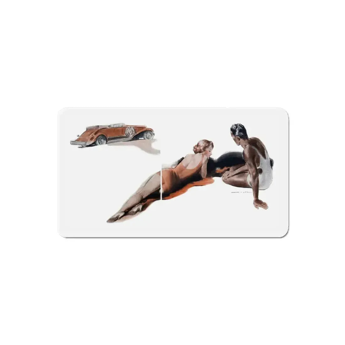 Romance 3.2 (2), Cosmopolitan, January 1934 (Magazine Illustration) Refrigerator Magnet 6 Inch Die-Cut - The Sticker Space