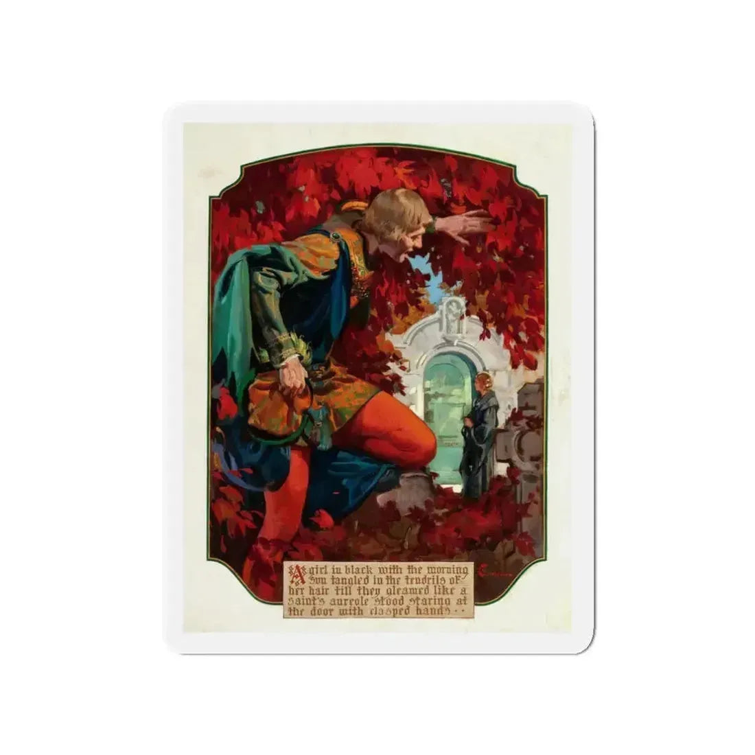 Romance illustration (Magazine Illustration) Refrigerator Magnet 3 Inch Die-Cut - The Sticker Space