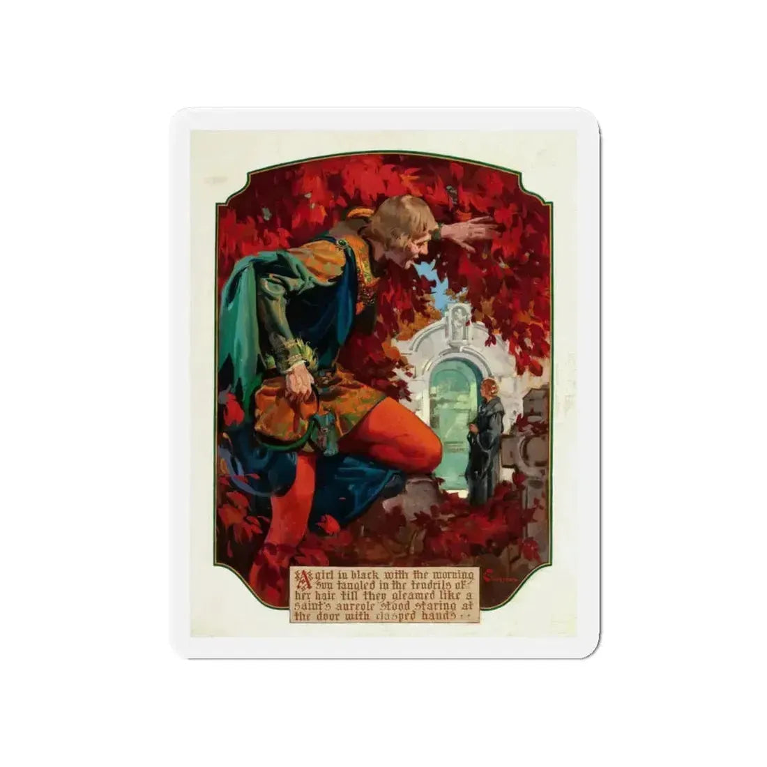 Romance illustration (Magazine Illustration) Refrigerator Magnet 4 Inch Die-Cut - The Sticker Space