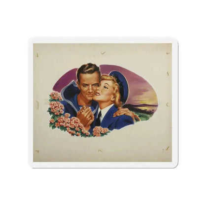 Romance Illustration_1 (Magazine Illustration) Refrigerator Magnet 2 Inch Die-Cut - The Sticker Space