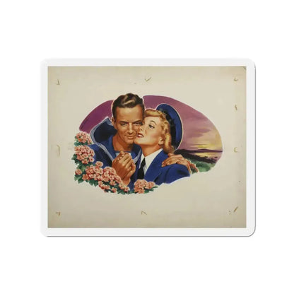 Romance Illustration_1 (Magazine Illustration) Refrigerator Magnet 3 Inch Die-Cut - The Sticker Space