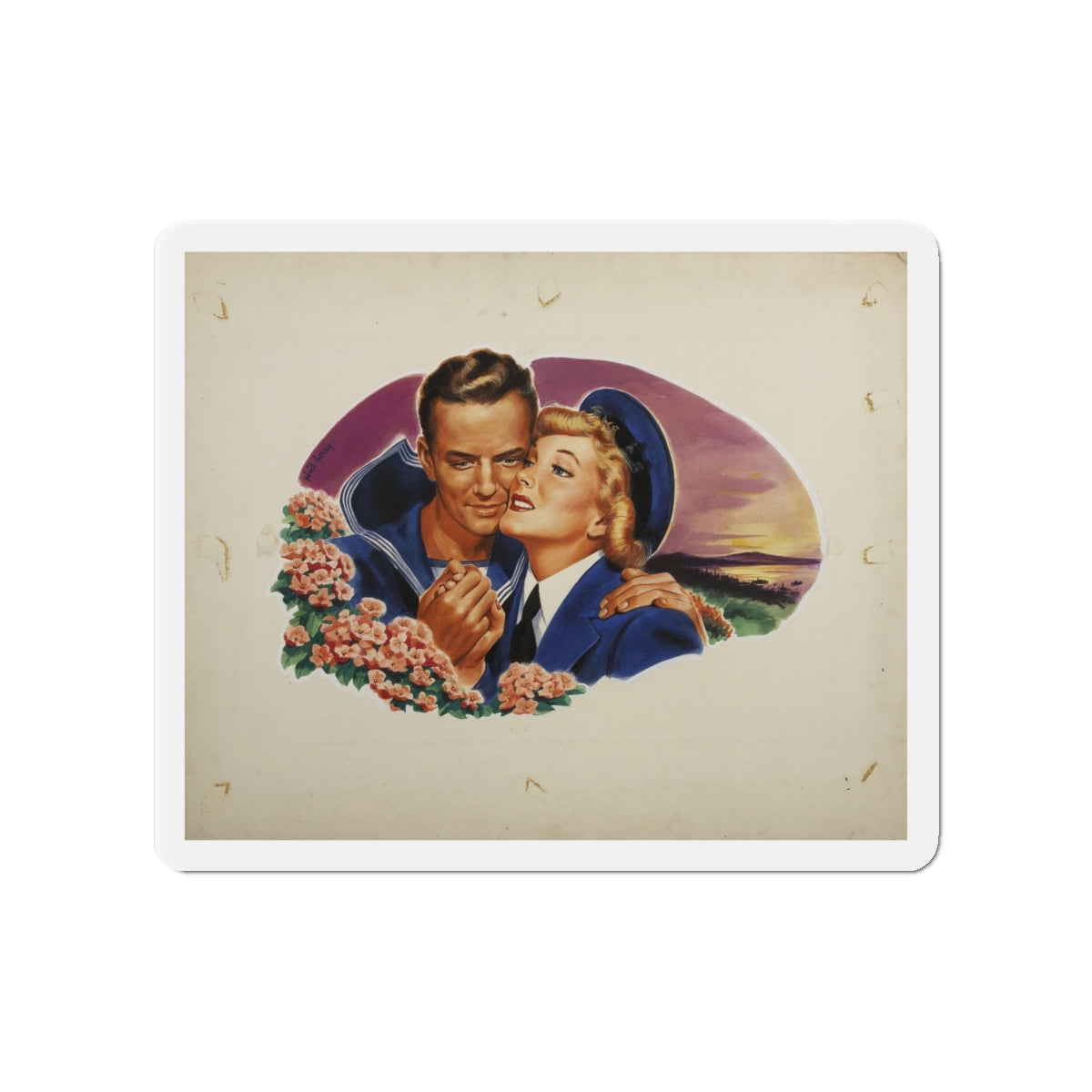 Romance Illustration_1 (Magazine Illustration) Refrigerator Magnet-4" x 4"-The Sticker Space