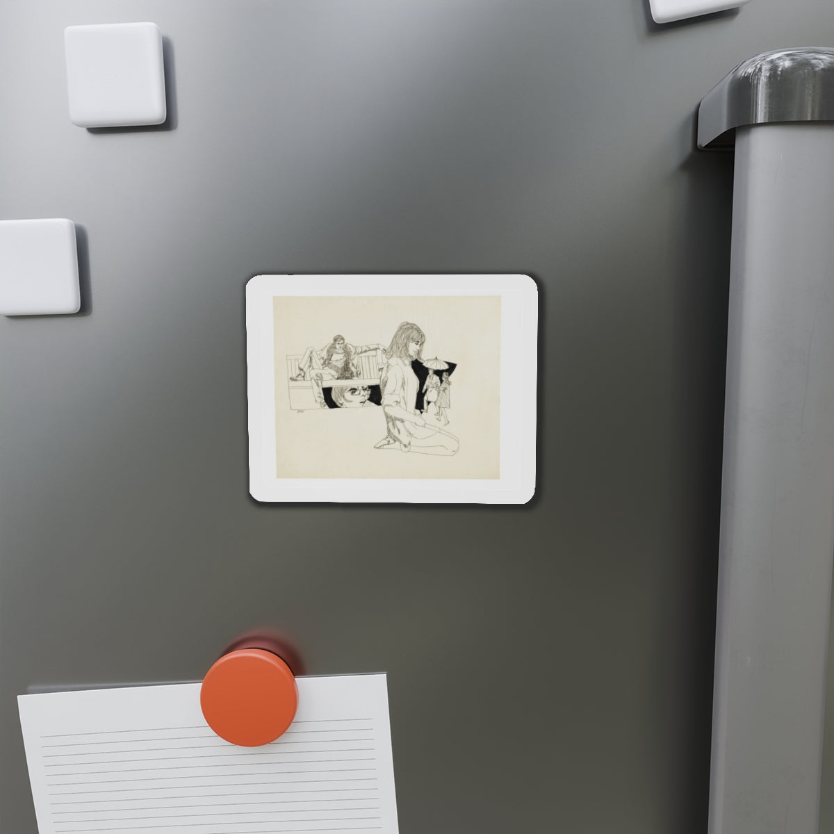 Romance Story Illustration (1) (Magazine Illustration) Refrigerator Magnet-The Sticker Space