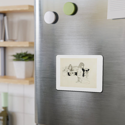 Romance Story Illustration (1) (Magazine Illustration) Refrigerator Magnet-The Sticker Space