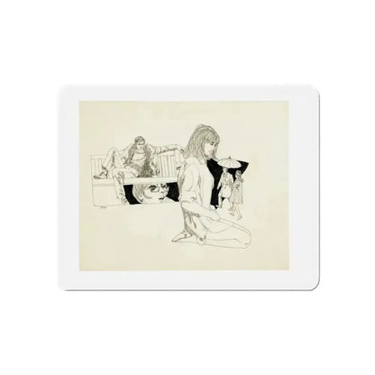 Romance Story Illustration (1) (Magazine Illustration) Refrigerator Magnet 6 Inch Die-Cut - The Sticker Space