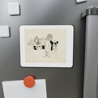 Romance Story Illustration (1) (Magazine Illustration) Refrigerator Magnet-The Sticker Space