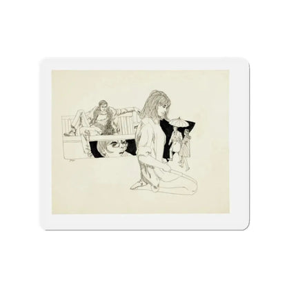 Romance Story Illustration (1) (Magazine Illustration) Refrigerator Magnet - The Sticker Space