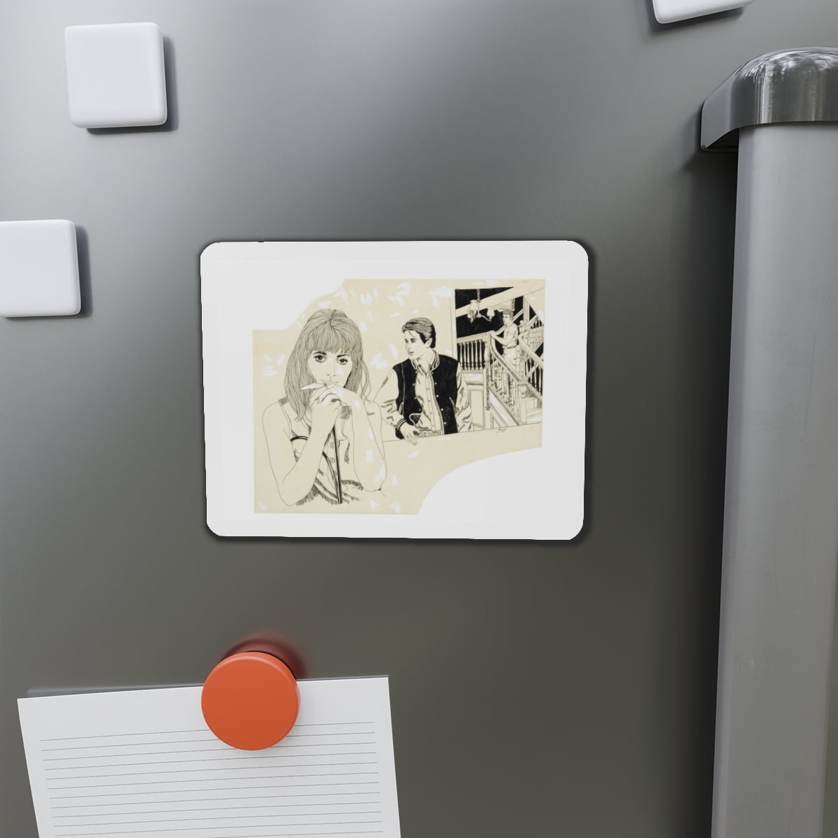 Romance Story Illustration (2) (Magazine Illustration) Refrigerator Magnet-The Sticker Space