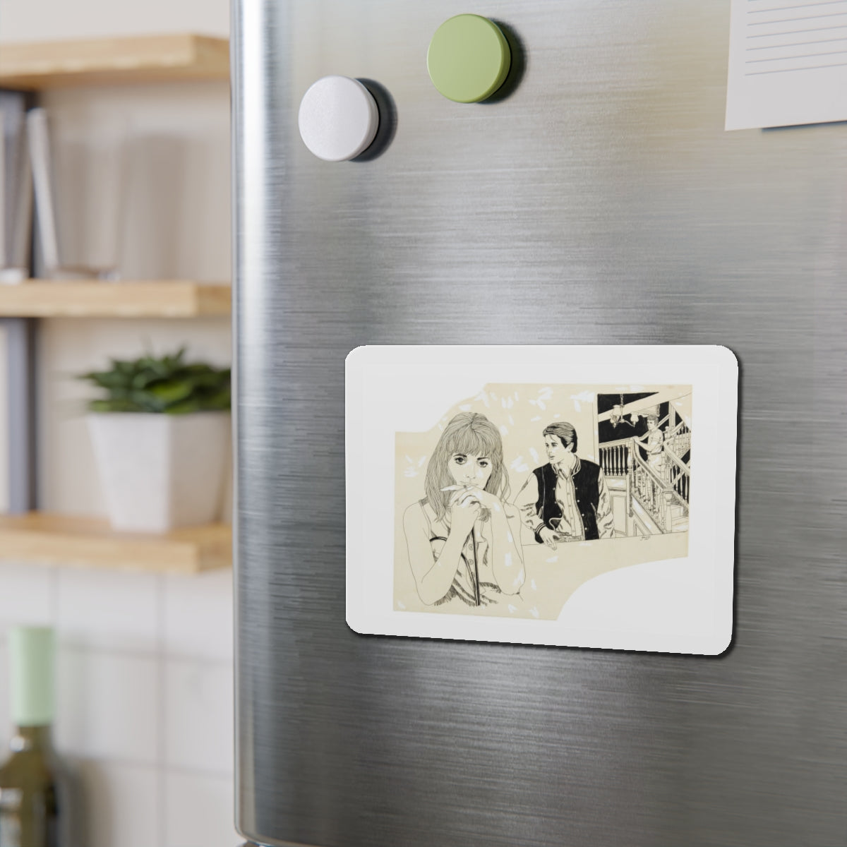 Romance Story Illustration (2) (Magazine Illustration) Refrigerator Magnet-The Sticker Space