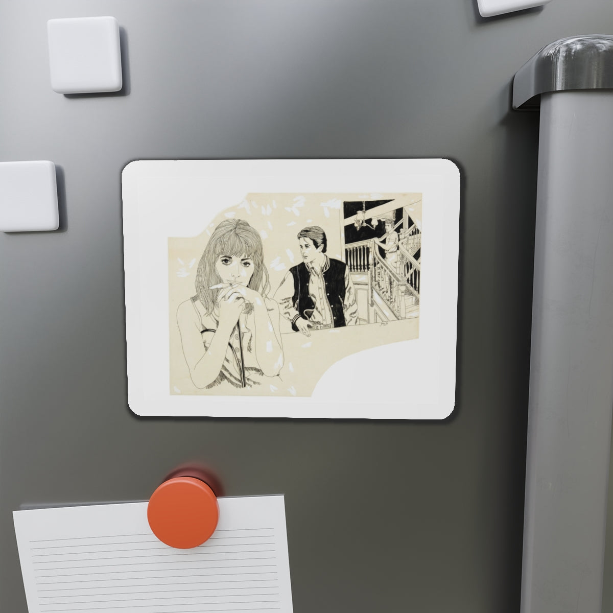 Romance Story Illustration (2) (Magazine Illustration) Refrigerator Magnet-The Sticker Space