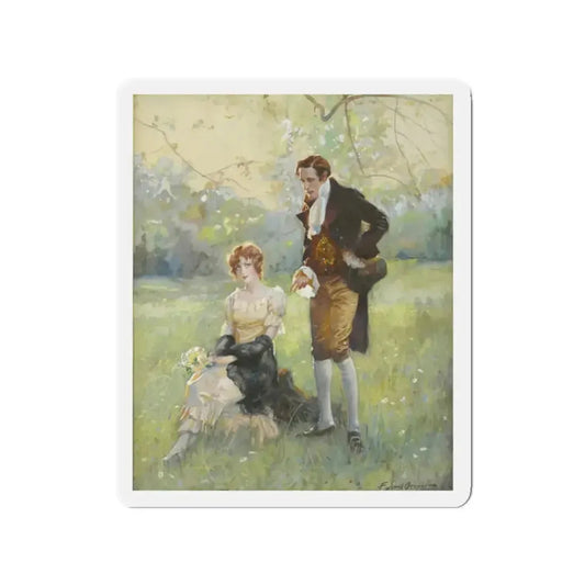 Romance story illustration (Magazine Illustration) Refrigerator Magnet 2 Inch Die-Cut - The Sticker Space