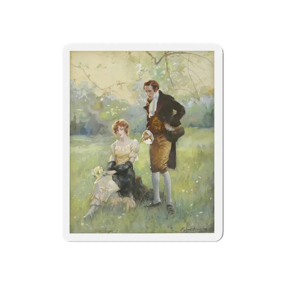 Romance story illustration (Magazine Illustration) Refrigerator Magnet 4 Inch Die-Cut - The Sticker Space