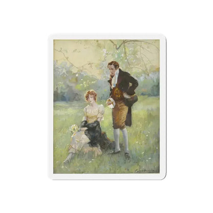 Romance story illustration (Magazine Illustration) Refrigerator Magnet 5 Inch Die-Cut - The Sticker Space