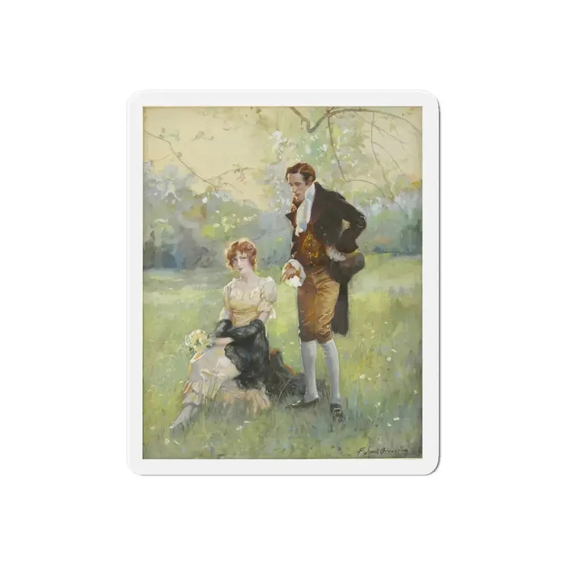 Romance story illustration (Magazine Illustration) Refrigerator Magnet 6 Inch Die-Cut - The Sticker Space